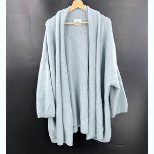 Beryll oversized open front cocoon cardigan sweater light ice blue cashmere OS